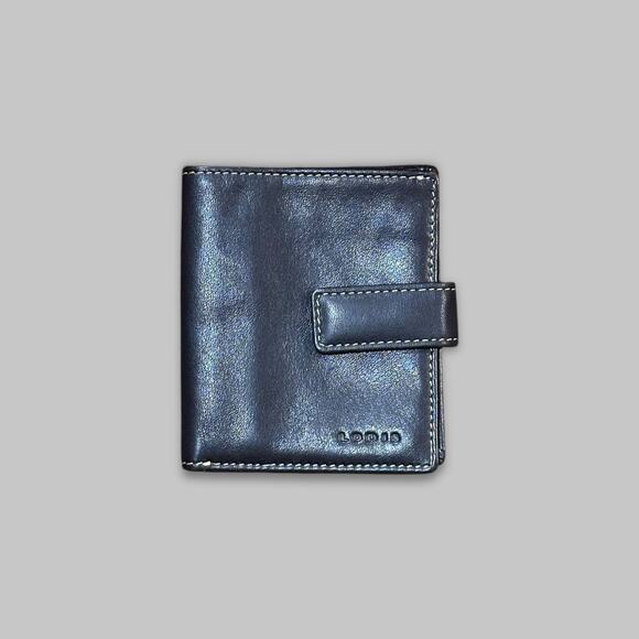 Vintage Lodis Brown Leather Bifold Wallet with Snap Closure & Zip Coin Pocket - Picture 1 of 7